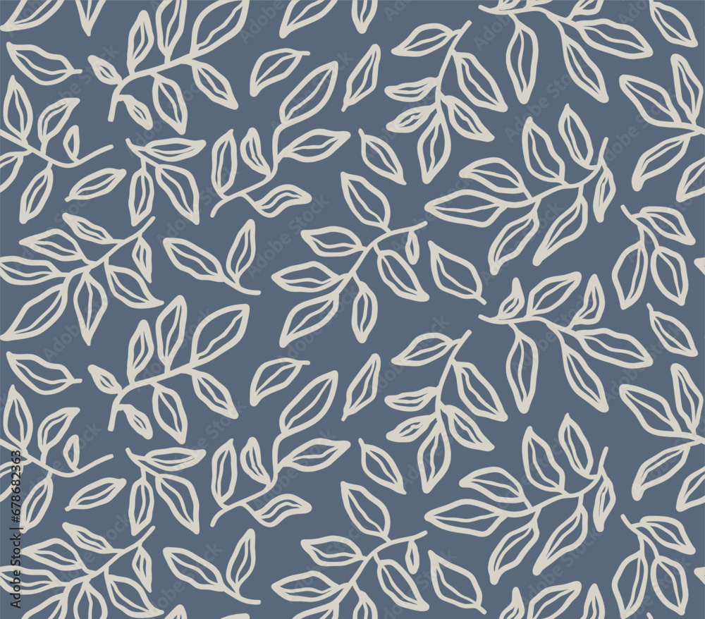 Minimal abstract organic leaves shapes seamless pattern. Minimal abstract organic leaves shapes seamless pattern.