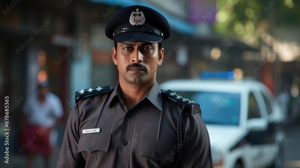 Indian people work as policemen or cops. Indian people work as policemen or cops.