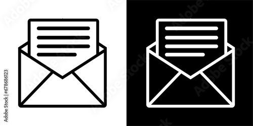 Chat, letter, mail Icon. Business icon & Startup icon. Black icon. Black logo. Line icon.	