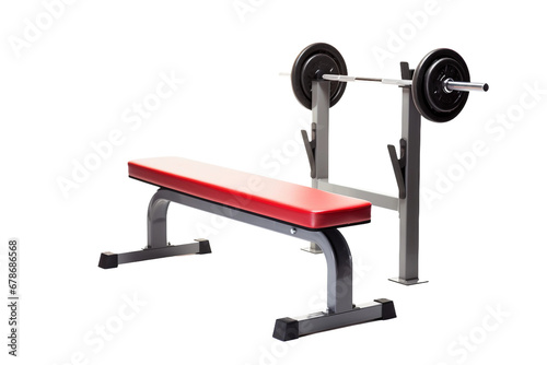 Exercise Gear White Bench Isolated on a transparent background