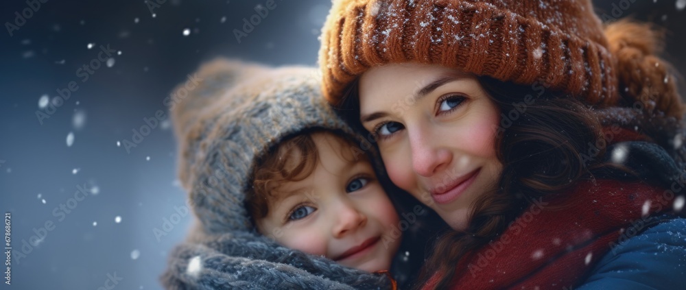 mothers and children rejoice at the first snow mothers and children rejoice at the first snow