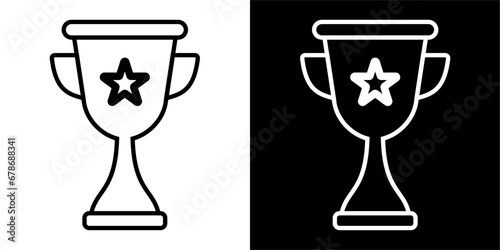 Cup, tropy, winner Icon. Business icon & Startup icon. Black icon. Black logo. Line icon.