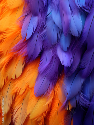 colorful feathers as a background  close-up  macro photo