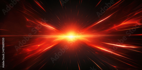 Red futuristic technology background with organic motion. Warp speed concept.