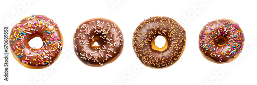 Donut on isolated on a transparent background