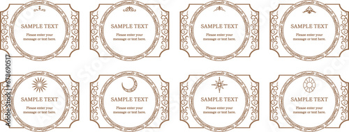 豪華なアンティーク装飾フレームセット　茶色　月　星　太陽