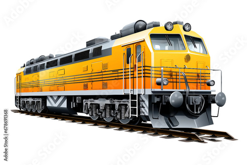 Locomotive Power: Isolated Diesel-Electric isolated on Transparent background, Generative Ai