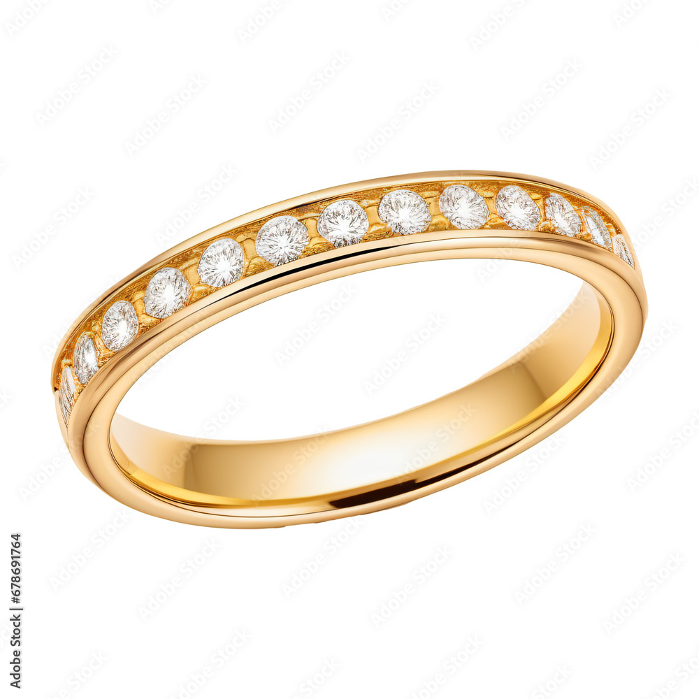 A Matrimonial Delight: Golden Wedding Ring on a White Canvas A Matrimonial Delight: Golden Wedding Ring on a White Canvas