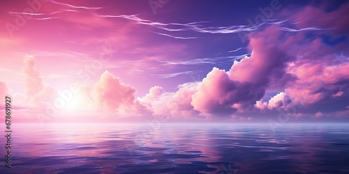 Purple Sunset Horizon, Generative AI © Oleksii