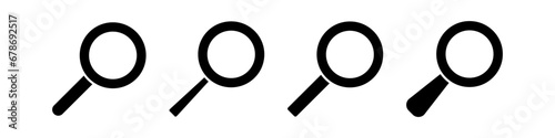 Magnifying glass vector icon. Magnifier or loupe illustration. Search and find sign.