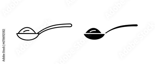 full spoon vector icon set. vector illustration photo