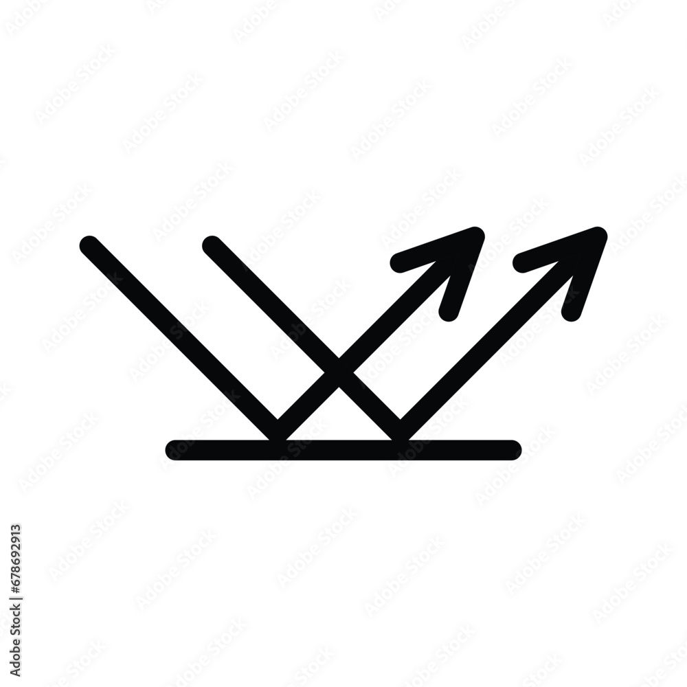 Surface reflection icon vector, sun resistant protection icon 
