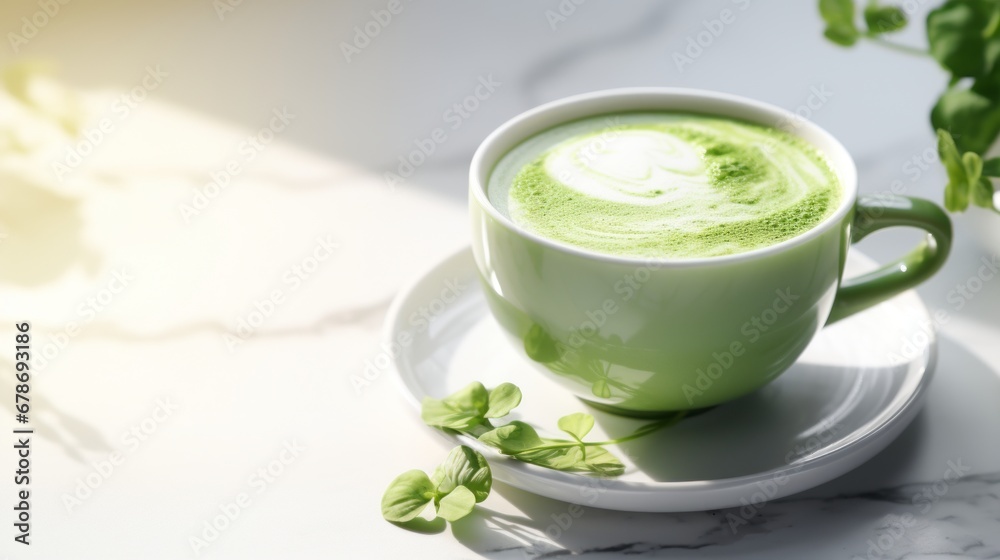 latte art cup green matcha green tea latte cup on table latte art cup green matcha green tea latte cup on table
