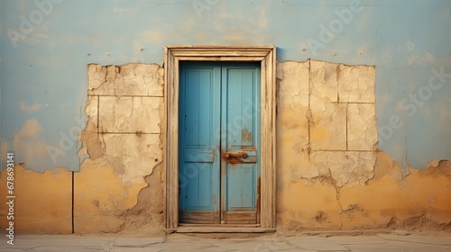 blue color old door