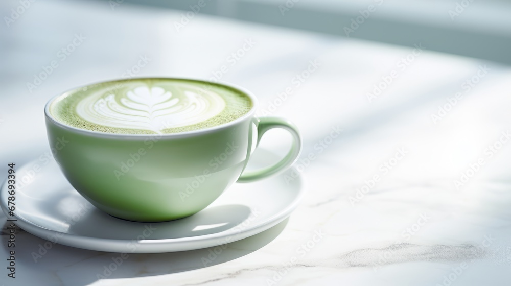 latte art cup green matcha green tea latte cup on table latte art cup green matcha green tea latte cup on table