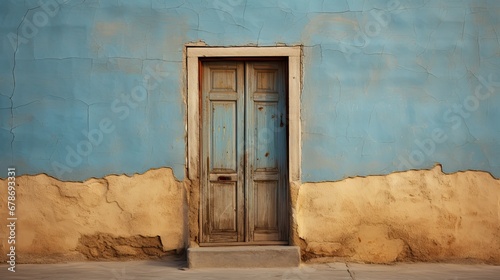 blue color old door