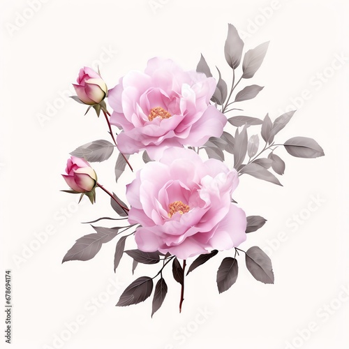 bouquet of pink roses Generate AI