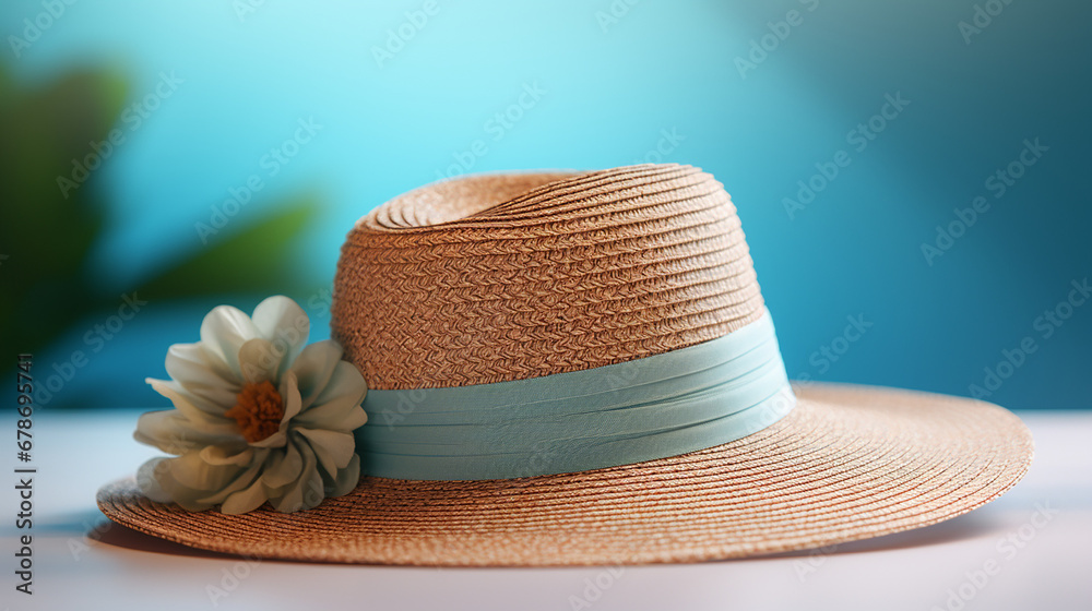 Large women`s hat, pastele colour, High resolution created with Generative Ai Large women`s hat, pastele colour, High resolution created with Generative Ai