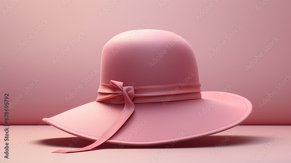 Large women`s hat, pastele colour, High resolution created with Generative Ai Large women`s hat, pastele colour, High resolution created with Generative Ai