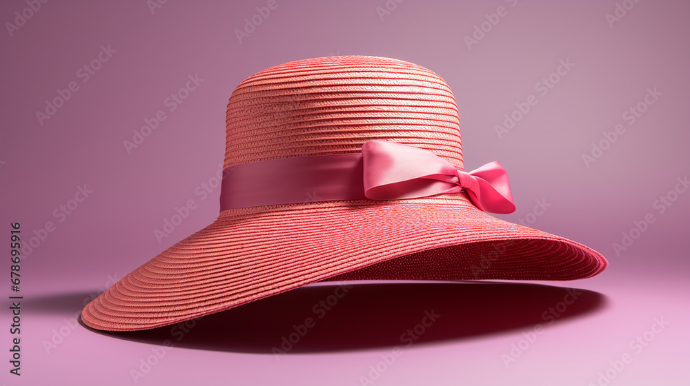 Large women`s hat, pastele colour, High resolution created with Generative Ai Large women`s hat, pastele colour, High resolution created with Generative Ai