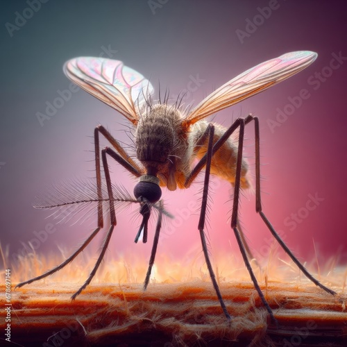 close up of a mosquito on a  ground macro insect background © Deanmon