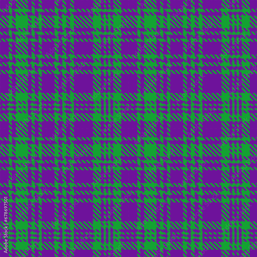 Fototapeta premium Purple Green Tartan Plaid Pattern Seamless. Checkered fabric texture for flannel shirt, skirt, blanket