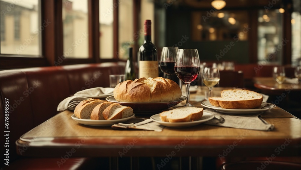 wine and bread