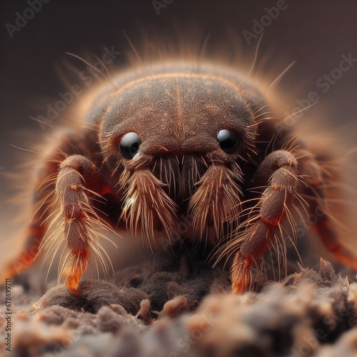 close up of a mite on ground macro insect background © Deanmon