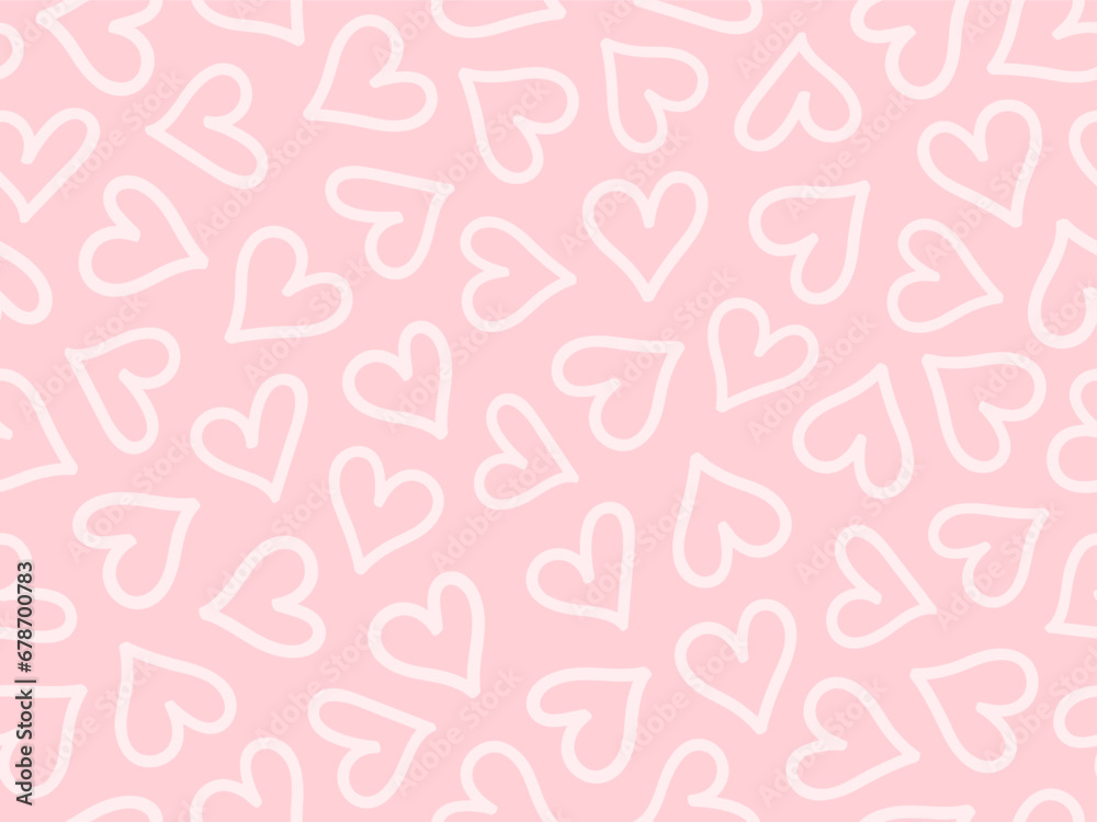 Seamless vector pattern with hand drawn hearts. Valentine's day background, cover template. Seamless vector pattern with hand drawn hearts. Valentine's day background, cover template.