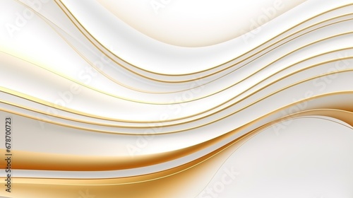 free photos elegant golden yellow lines curves on white background.generative AI