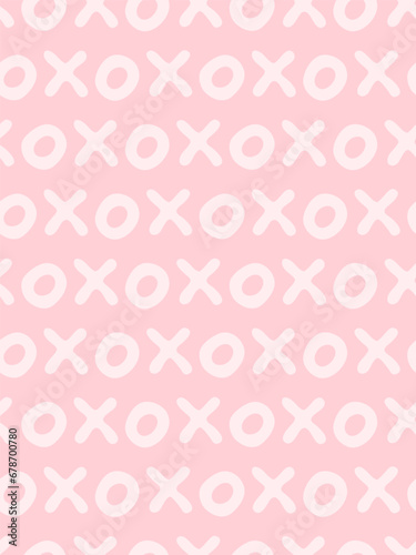 Seamless vector pattern with xoxo text. Valentine's day background, cover template. 