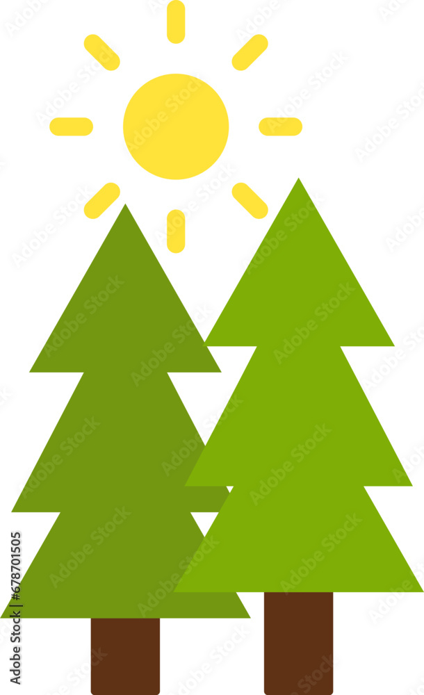 Fototapeta premium Morning in forest illustration