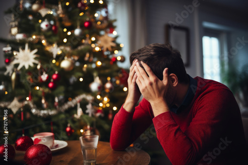 A person worried and stressed about Christmas time