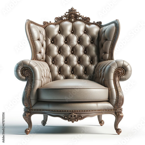 Luxurious vintage chair on white background
