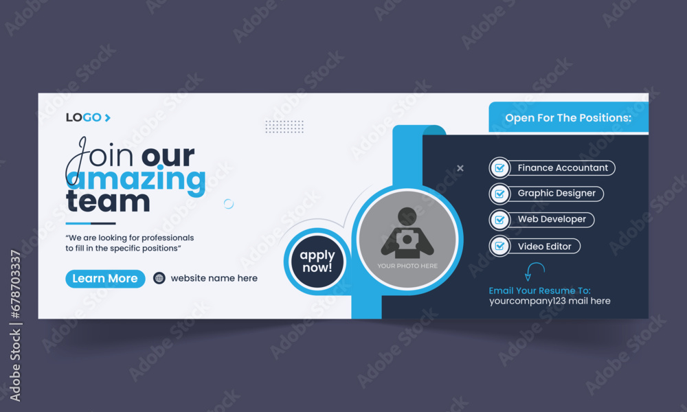 We are hiring job vacancy social media facebook cover and web banner template We are hiring job vacancy social media facebook cover and web banner template