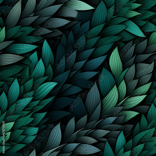 Abstract Emerald Green Flowing Waves