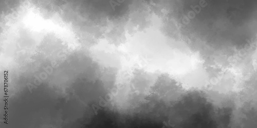 Monochrome black and white ink effect watercolor painting background abstract texture with color splash design. Black grey Sky with white cloud and clear abstract. Backdrop for wallpaper backdrop back