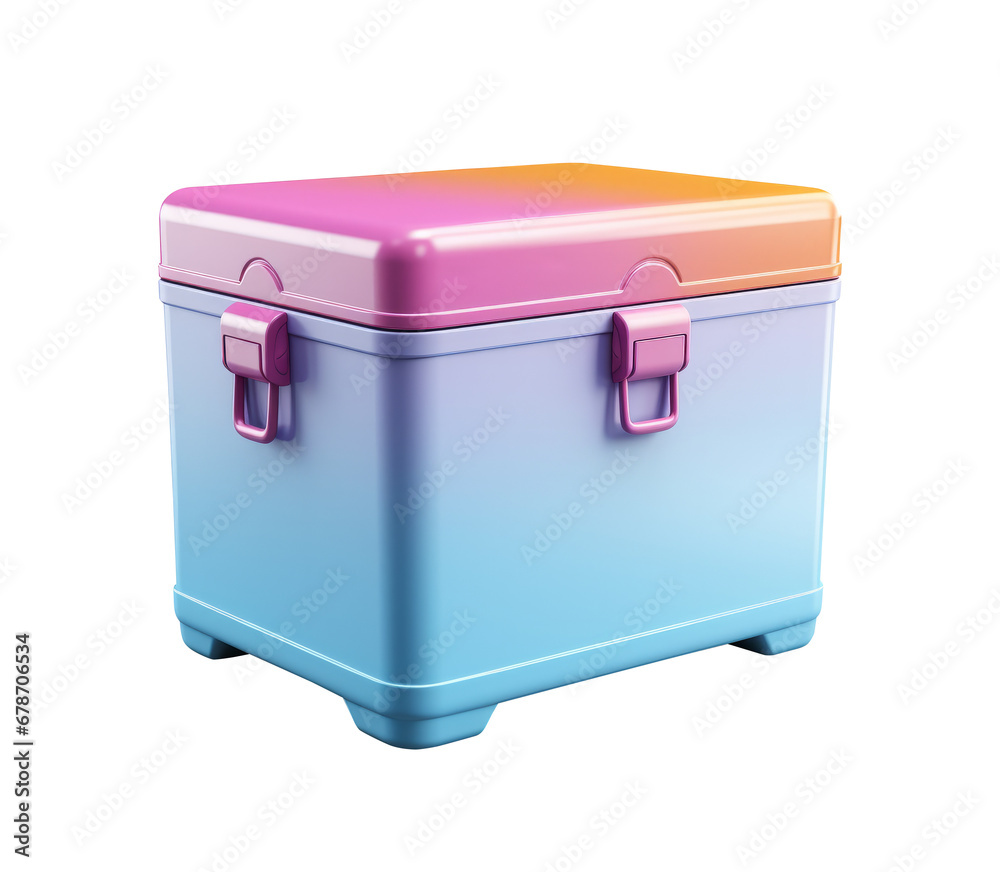 Blue metal box isolated on a white background. 