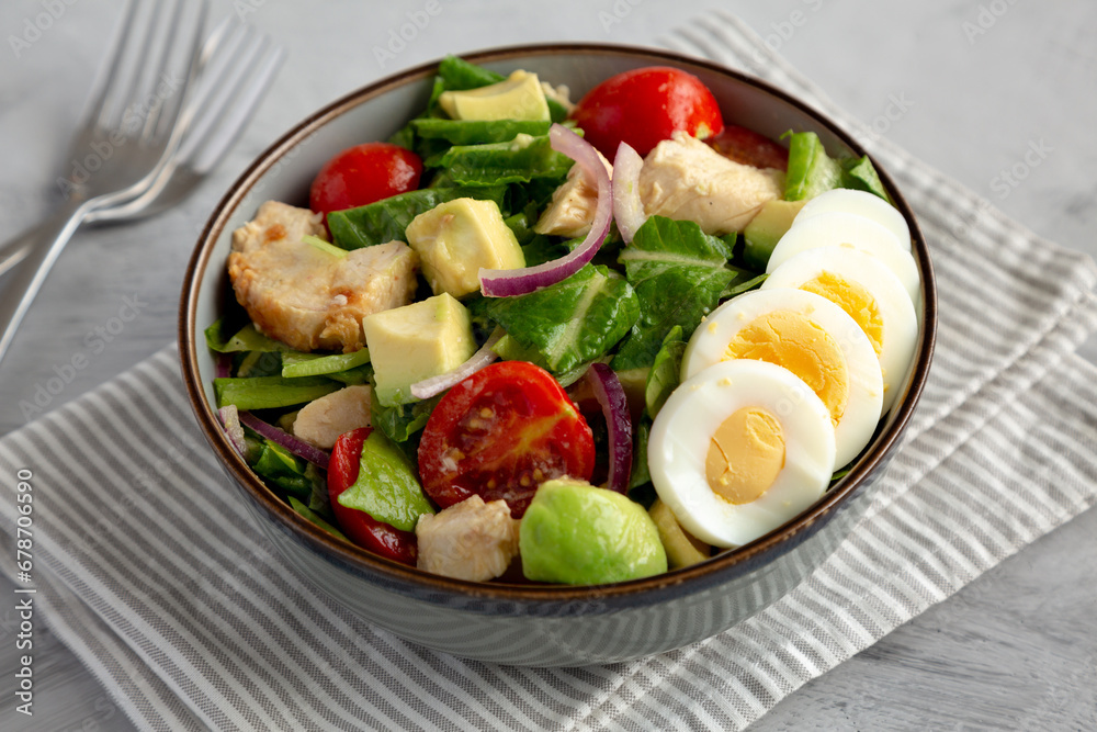Homemade Honey Mustard Chicken Salad in a Bowl, side view. Homemade Honey Mustard Chicken Salad in a Bowl, side view.