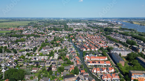 Fototapeta Naklejka Na Ścianę i Meble -  Bird's-Eye Bliss: Overlooking Gorinchem, the Picturesque Dutch City