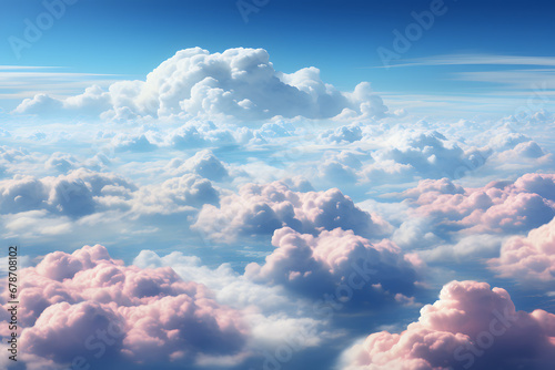 Blue sky and clouds ai generated art. 