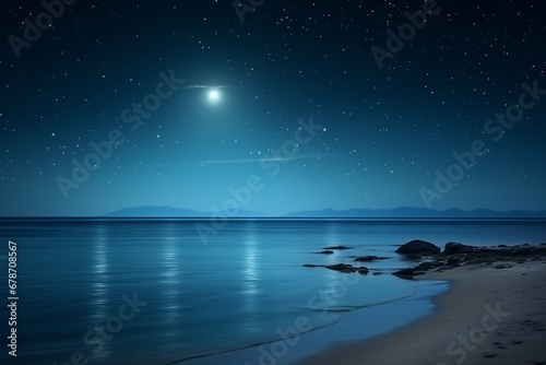 Beautiful night beach. © inkart