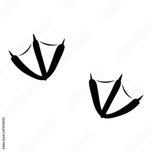 Silhouette of goose footprint trail animal illustration