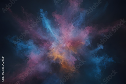 visualization of space  collar dust Splashing in a explosion 