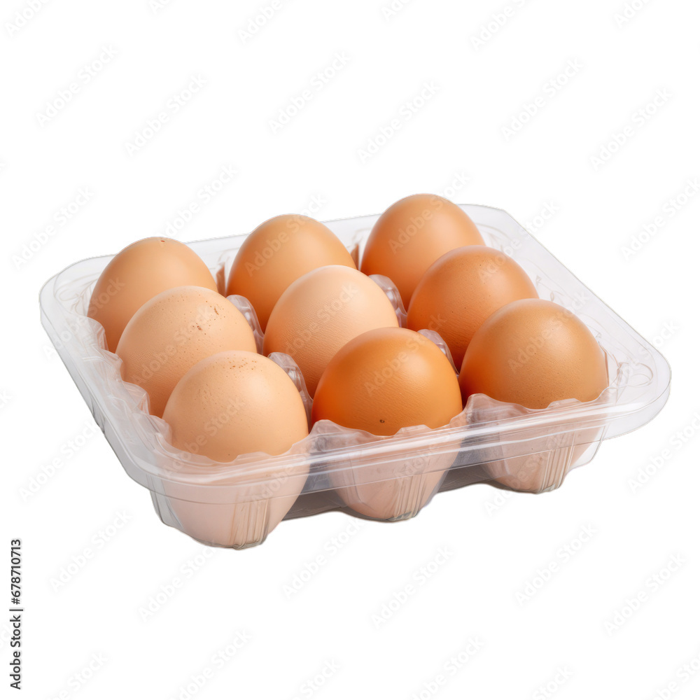 Eggs in a box on white transparent background Eggs in a box on white transparent background