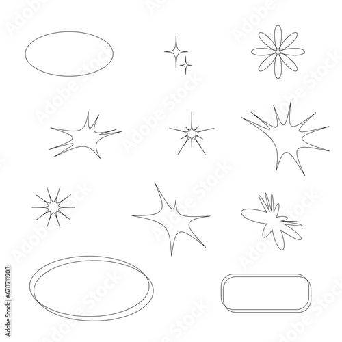black and white icons set