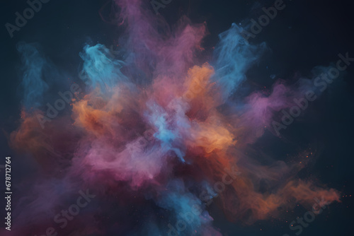 visualization of space, collar dust Splashing in a explosion 