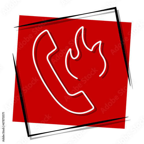 hotline red banner in frame. Vector illustration.