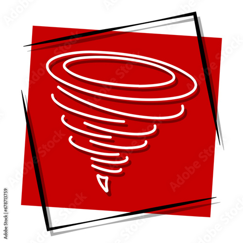 hurricane red banner in frame. Vector illustration.