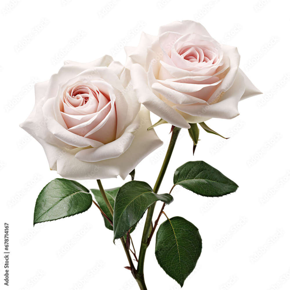 Naklejka premium beautiful white rose isolated transparent background
